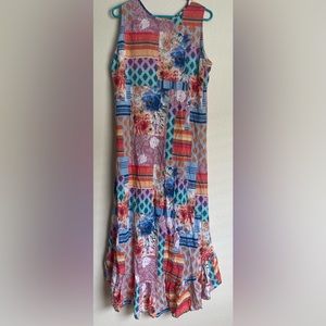 Tolani Multicolor Patchwork Maxi Dress